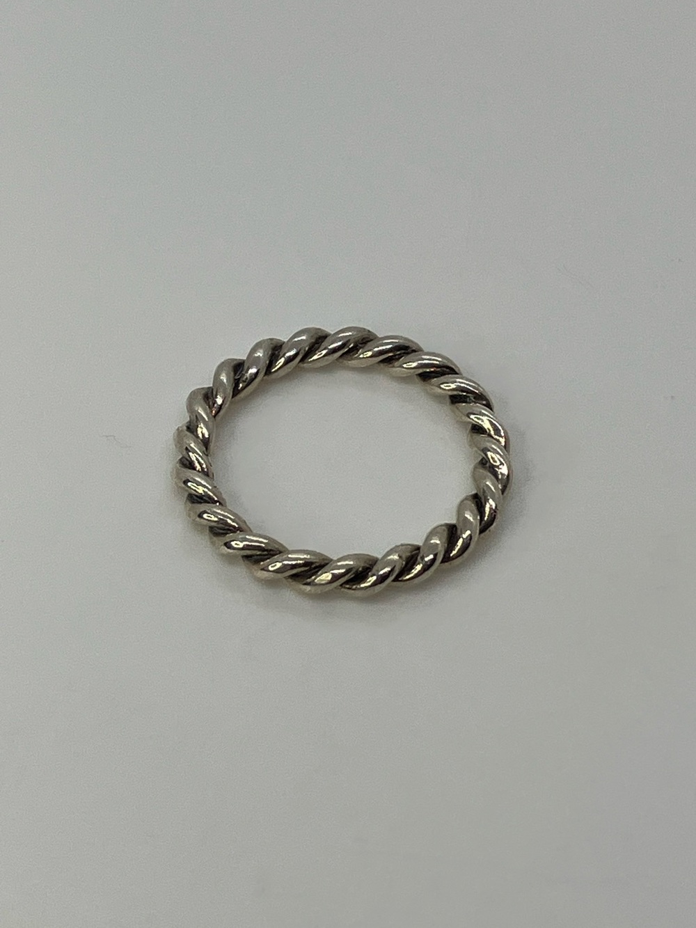 Pandora 925 Sterling Silver Intertwined Twist Rope Ring Sz 54 / US 6.75